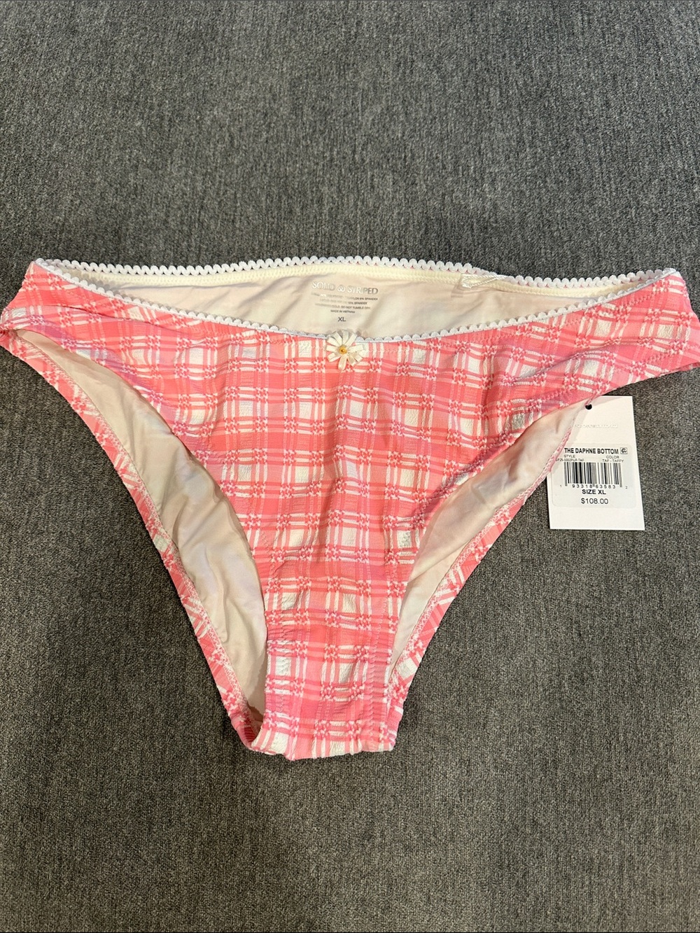 Solid & Striped Daphne bikini bottom pink gingham